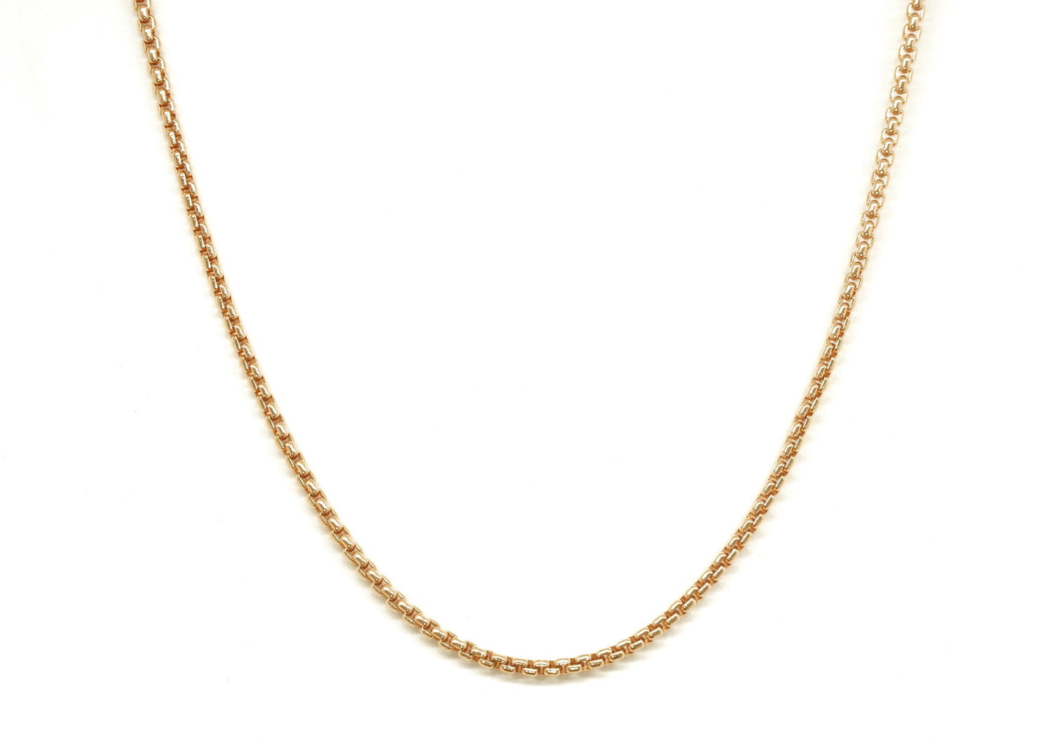 22" Box Link Necklace - 10k Rose Gold