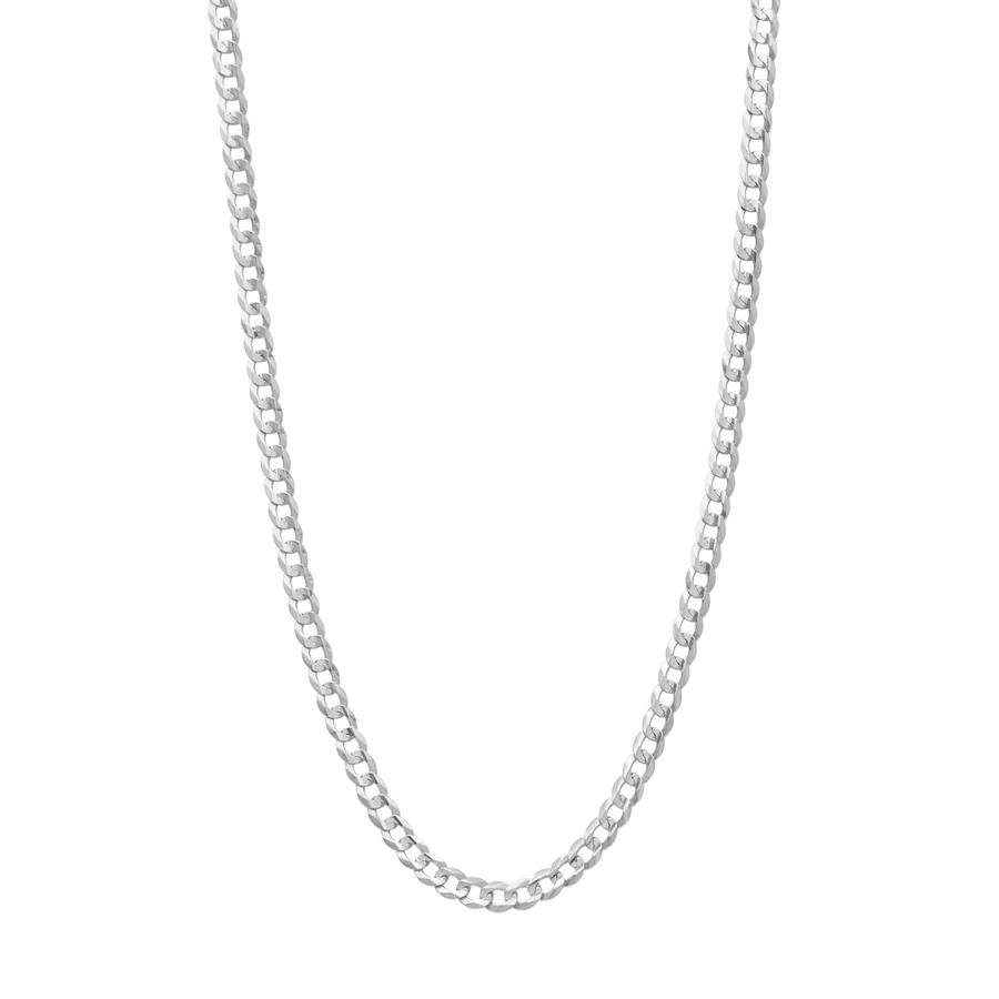 The Curb - 4mm Necklace (White Gold)