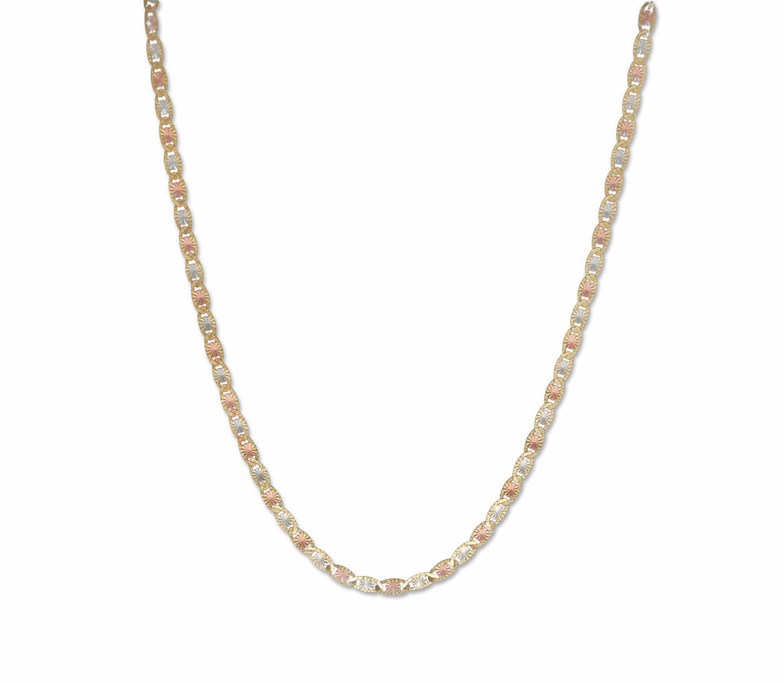 18" Tricolore Necklace - 10k Gold